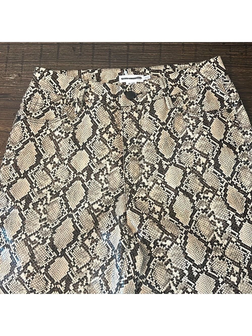 Good American Good Classic Snake Print Faux Leather Pant 4 / 27 EUC - Picture 5 of 11